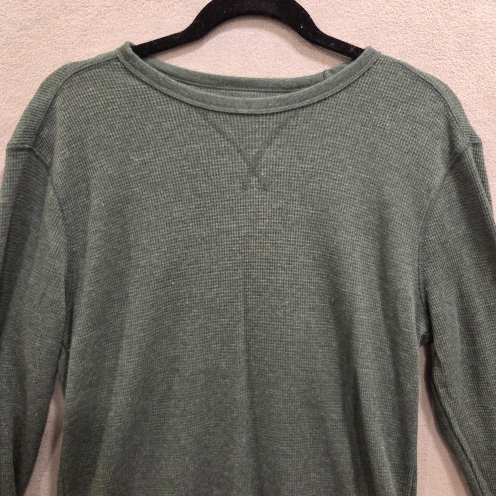 Old Navy Long Sleeve Waffle Knit Thermal T Shirt Mens Size M Gray Baselayer Y2K‎ - Picture 2 of 10